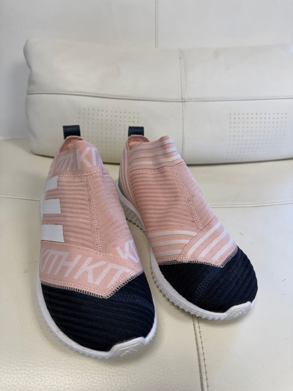 Kith/ adidas Slip-On Sneakers in Pink & Black